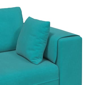Pohovka s polštářem 3 pcs Tyrkysová samet - obrázek 7