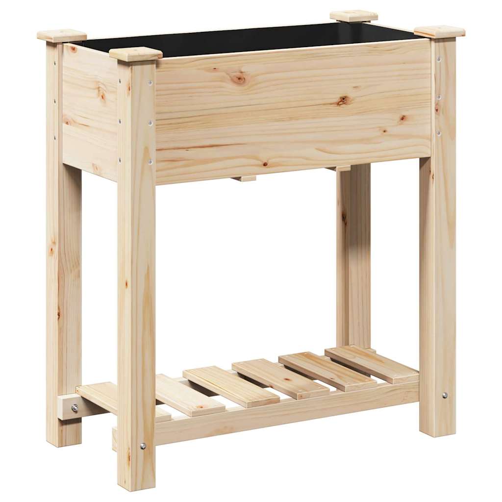  vidaXL Kerti cserép polcokkal Bézs 71 x 37 x 76.5 cm Tömör fenyőfa akciós termékkép 1