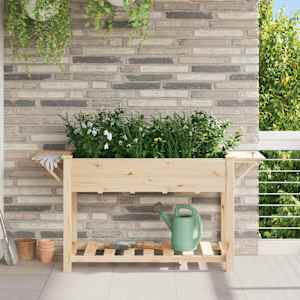 Vrtni lonček s polico Bež 155 x 59 x 76,5 cm Trdna smreka