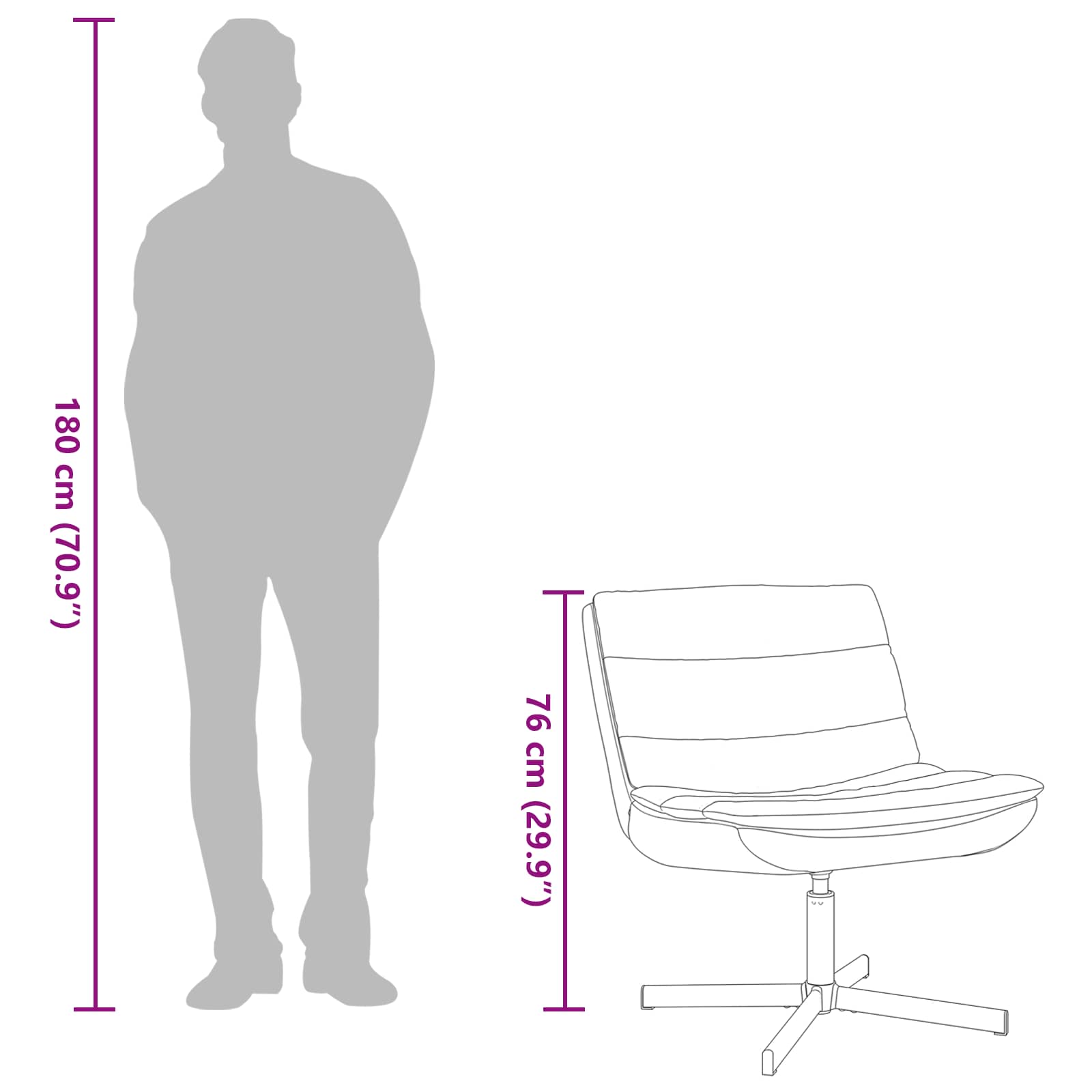 Pöörlev tool Pruun 63 x 75 x 76 cm Särav PU 8 Kõik vajalik sinu aeda ja koju! Pöörlev tool Pruun 63 x 75 x 76 cm Särav PU - Image 8