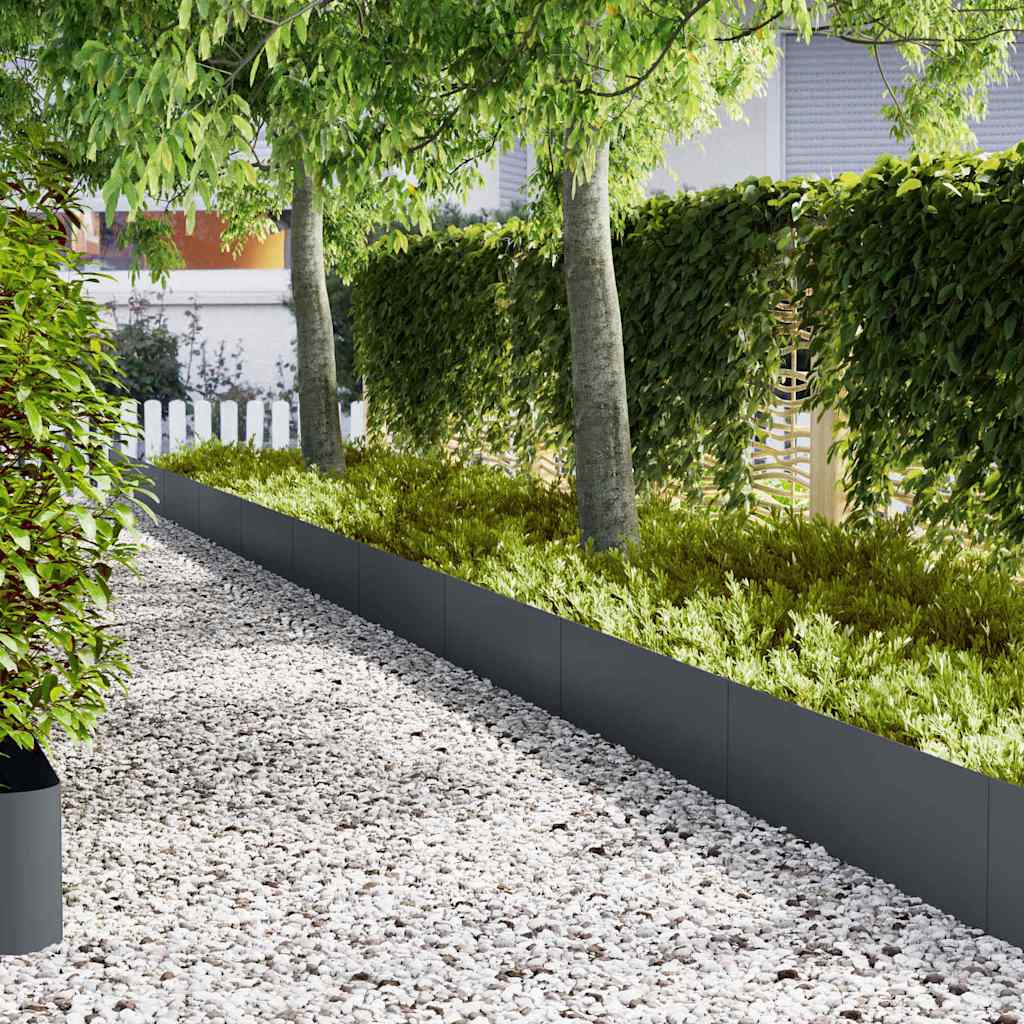 Plantekanter 50 stk Antracit 100x0,5x30 cm Stål