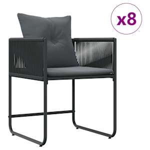Zahradní jídelní souprava 9 pcs Černá Ocel - obrázek 5