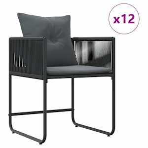 Zahradní jídelní souprava 13 pcs Černá Ocel - obrázek 5
