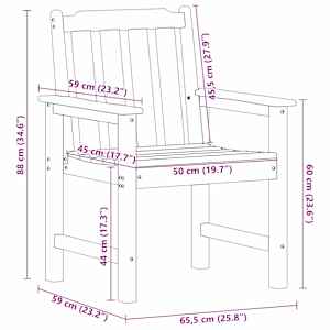 Zahradní křeslo 4 pcs Černá 65,5 x 59 x 88 cm Polyethylen - obrázek 12