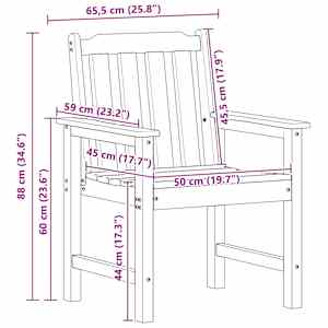 Zahradní křeslo 6 pcs Bílá 65,5 x 59 x 88 cm Polyethylen - obrázek 12