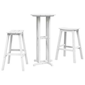 vidaXL Aia baarikomplekt 3 tk Valge HDPE