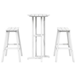 Zahradní barová souprava 3 pcs Bílá HDPE - obrázek 7