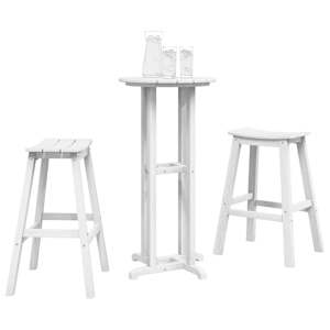 Zahradní barová souprava 3 pcs Bílá HDPE - obrázek 3