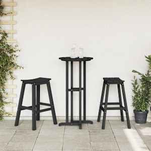 Zahradní barová souprava 3 pcs Černá HDPE - obrázek 4