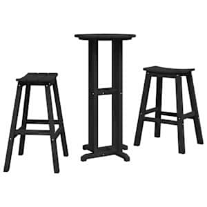 Zahradní barová souprava 3 pcs Černá HDPE - obrázek 2
