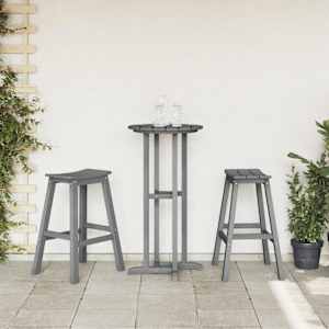 Zahradní barová souprava 3 pcs Světle šedá HDPE - obrázek 4