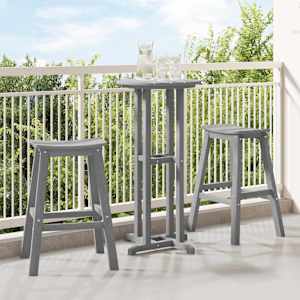 Set barskih stolov za vrt 3 pcs Svetlo siva HDPE