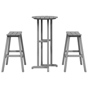 Zahradní barová souprava 3 pcs Světle šedá HDPE - obrázek 7