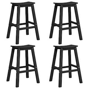 Zahradní barová souprava 4 pcs Černá HDPE - obrázek 2