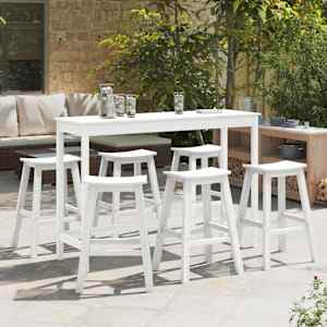 Zahradní barová souprava 6 pcs Bílá HDPE - obrázek 1