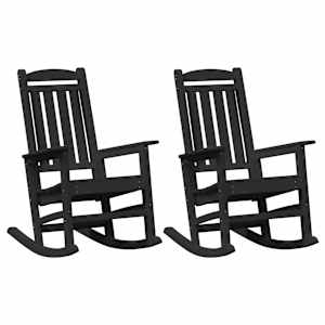 Houpací křeslo 2 pcs Černá 92 x 70 x 108 cm Polyethylen - obrázek 2