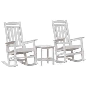 Houpací křeslo 3 pcs Bílá Polyethylen - obrázek 2