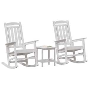 Houpací křeslo 3 pcs Bílá Polyethylen - obrázek 3