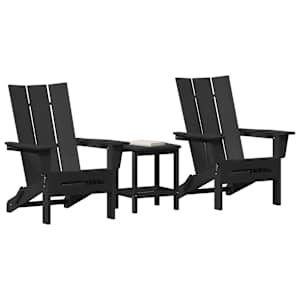 Zahradní křeslo 3 pcs Černá 80,5 x 74,5 x 92 cm Polyethylen - obrázek 3