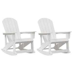 vidaXL Adirondack Rocking Toolid 2 tk Valge HDPE
