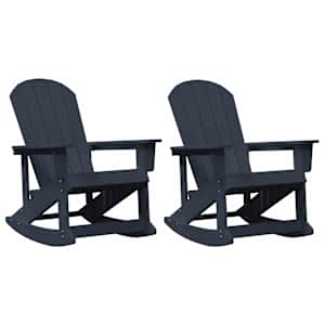 vidaXL Adirondack Rocking Toolid 2 tk Tumesinine HDPE
