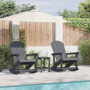 Adirondack Houpací Křesla 2 pcs Světle šedá HDPE - obrázek 1
