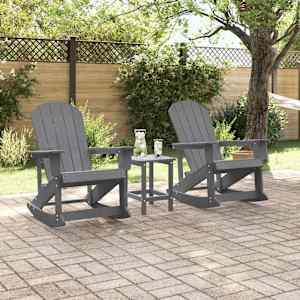 Adirondack Houpací Křesla 2 pcs Světle šedá HDPE - obrázek 3