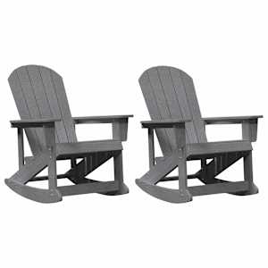 Adirondack Houpací Křesla 2 pcs Světle šedá HDPE - obrázek 2