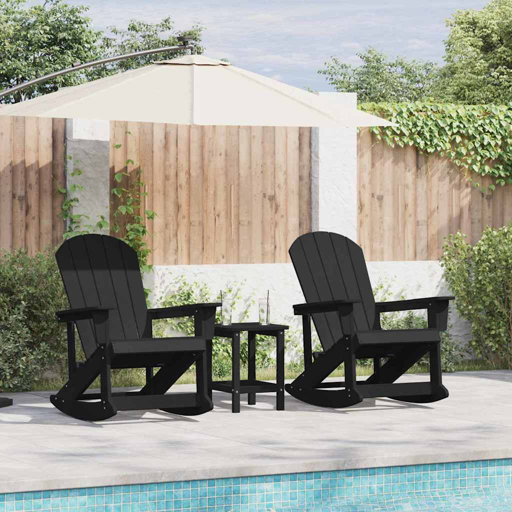 Pihan oleskeluryhmä 3 pcs Musta Keskikoko 38 x 38 x 46 cm HDPE