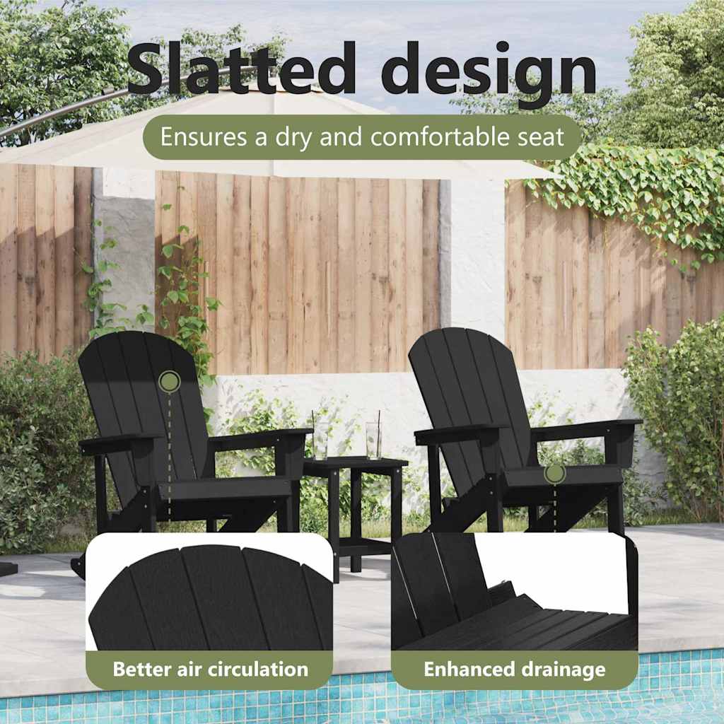 Tuin Lounge Set 3 pcs Zwart Medium 38 x 38 x 46 cm HDPE - Afbeelding 11