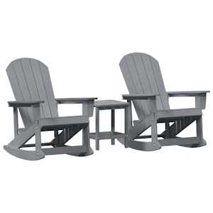 Zahradní lounge set 3 pcs Světle šedá HDPE - obrázek 2