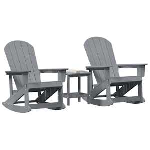 Zahradní lounge set 3 pcs Světle šedá HDPE - obrázek 3