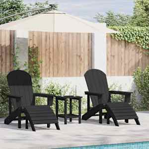 Zahradní křeslo 2 pcs Černá 83 x 74 x 92 cm Polyethylen - obrázek 1