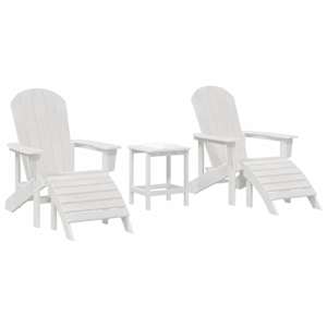 Zahradní křeslo 3 pcs Bílá Polyethylen - obrázek 3