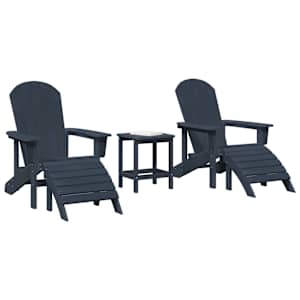 Zahradní křeslo 3 pcs Námořnická modrá Polyethylen - obrázek 3