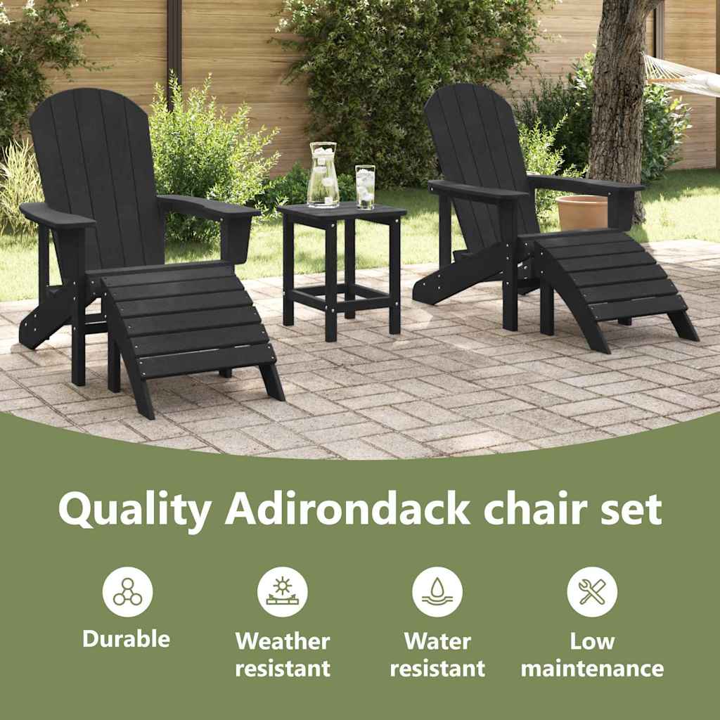 vidaXL Gartenstuhl 3 pcs Schwarz Polyethylen – Bild 9