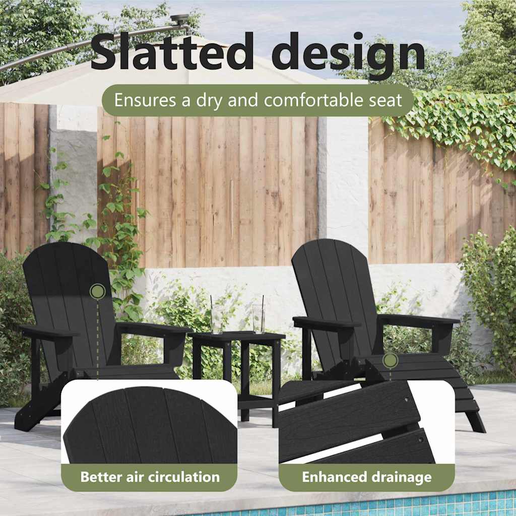 vidaXL Gartenstuhl 3 pcs Schwarz Polyethylen – Bild 11