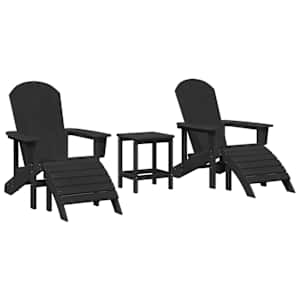 Zahradní křeslo 3 pcs Černá Polyethylen - obrázek 2