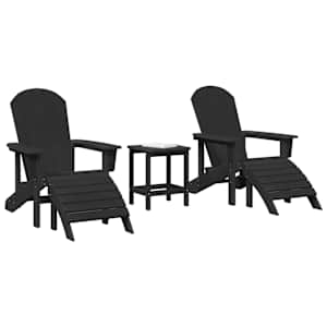 Zahradní křeslo 3 pcs Černá Polyethylen - obrázek 3