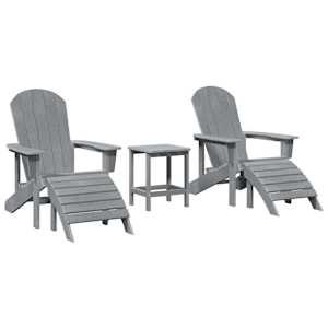 Zahradní křeslo 3 pcs Světle šedá Polyethylen - obrázek 2