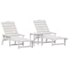 vidaXL Lamamistool 3 tk Polyethylene Valge