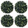 vidaXL kunstpukspuidust pallid LED tuledega 4 tk Roheline 12 cm