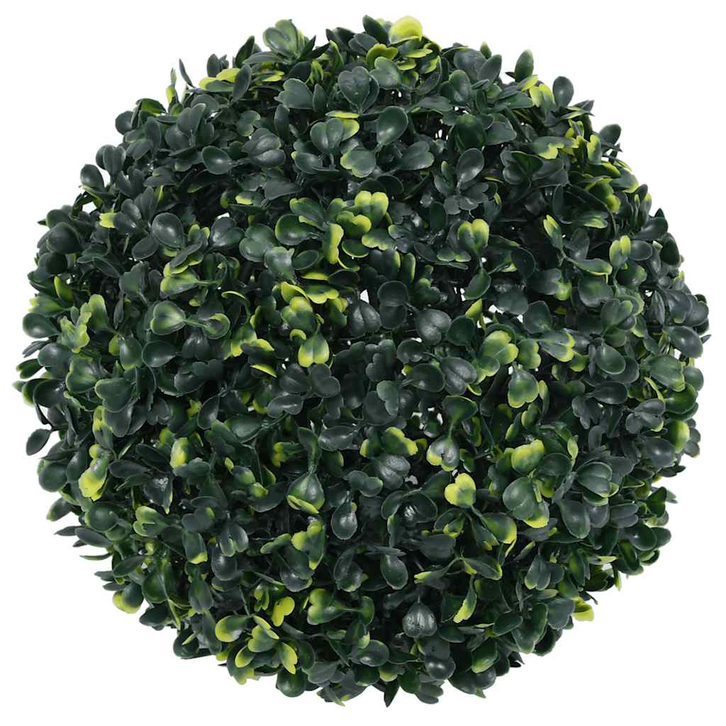 vidaXL Kunstbuxusballen met LED-verlichting 2 st 45 cm groen afbeelding