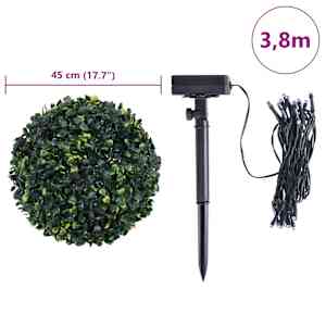Umělé buxus koule s LED světly 2 ks zelené 45 cm - obrázek 9