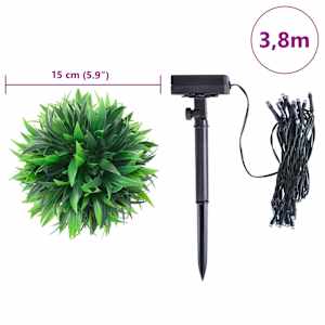 Umělé buxus koule s LED světly 4 ks zelené 15 cm - obrázek 9