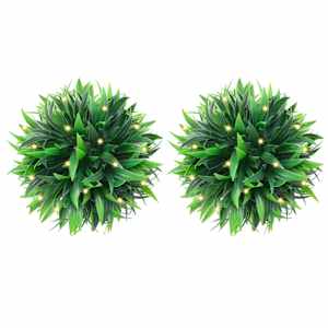 Umělé buxus koule s LED světly 2 ks zelené 20 cm - obrázek 1