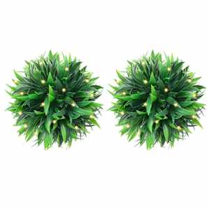 Umělé buxus koule s LED světly 2 ks zelené 30 cm - obrázek 1