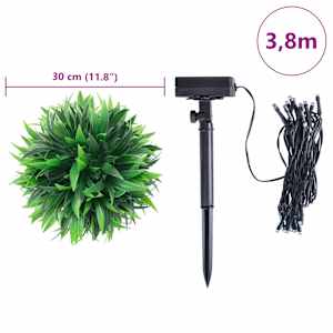 Umělé buxus koule s LED světly 2 ks zelené 30 cm - obrázek 9
