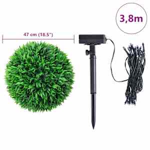 Umělé buxus koule s LED světly 2 ks zelené 47 cm - obrázek 9