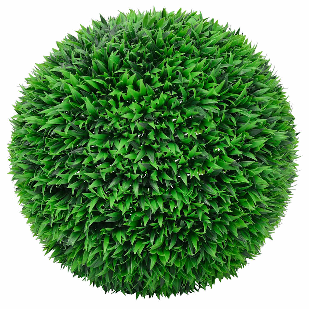vidaXL Kunstbuxusballen met LED-verlichting 2 st 55 cm groen afbeelding